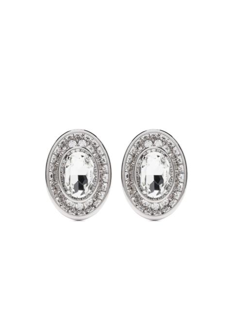 oval-shape crystal earrings