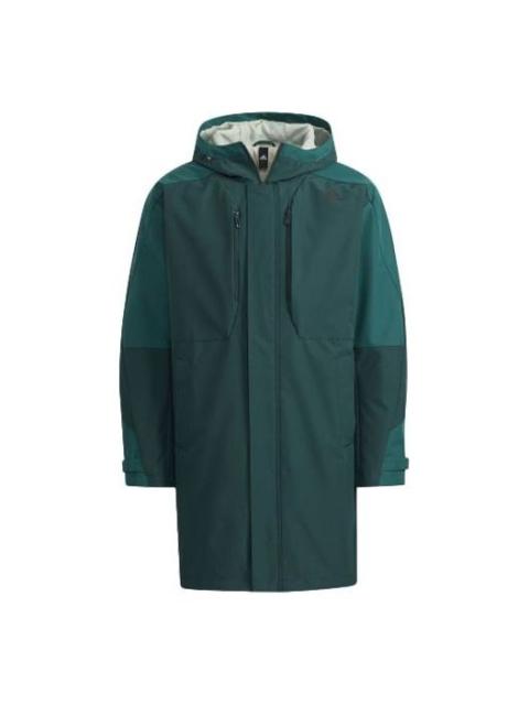 adidas Elastic hooded Zipper Logo Jacket Green H39268