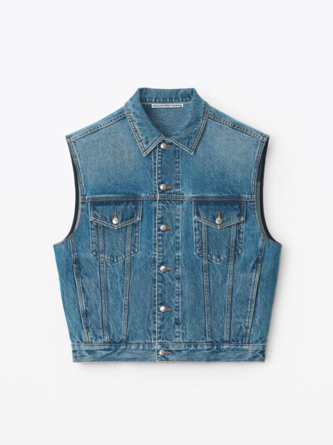 Alexander Wang OVERSIZED VEST IN DENIM