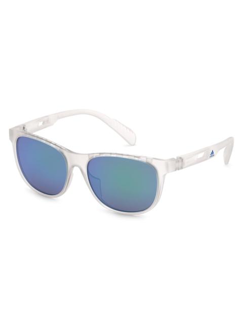 adidas Men's 55MM Square Injected Sunglasses - Crystalsmokemirror