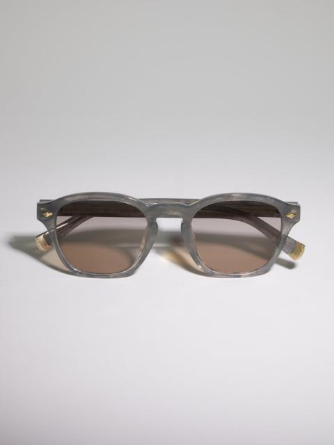 Brunello Cucinelli Intarsia Rays acetate sunglasses