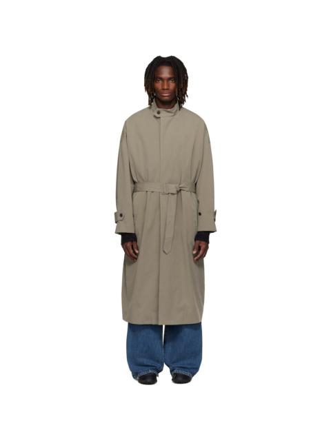 YOKE Beige Stand Collar Over Coat