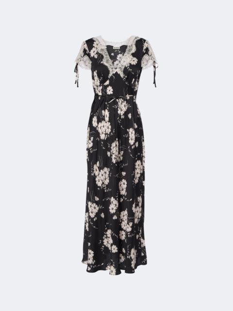 RIXO Fern floral lace-trimmed satin midi dress
