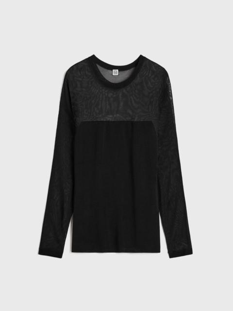 Totême Semi-sheer evening top black