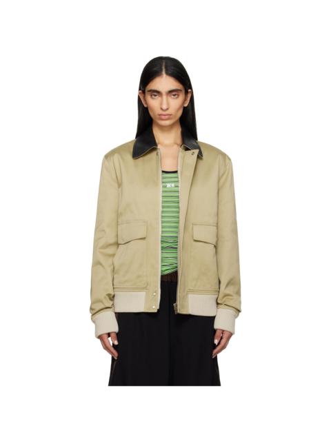 WALES BONNER Khaki Shade Varsity Jacket