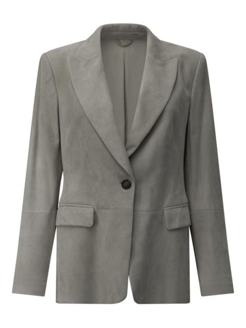 Brunello Cucinelli single-breasted suede-leather blazer