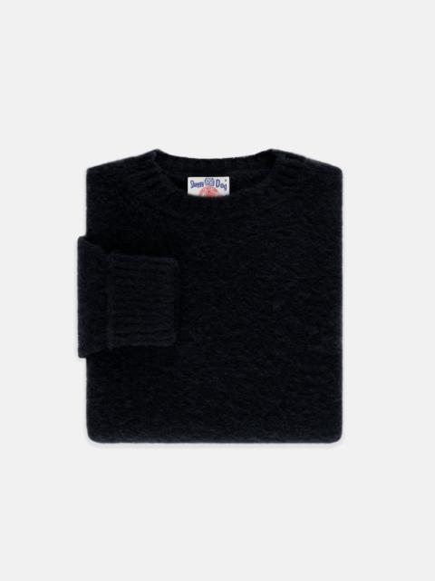 J. PRESS MADE-IN-SCOTLAND BLACK SHAGGY DOG SWEATER - CLASSIC FIT