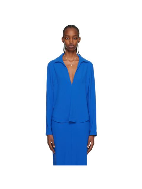 Paris Georgia SSENSE Work Capsule – Blue Slinky Shirt