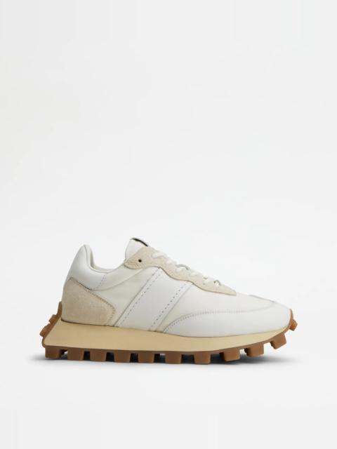 SNEAKERS TOD'S 1T IN LEATHER AND FABRIC - WHITE