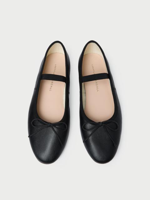 LOEFFLER RANDALL Leonie Black Leather Ballet Flat