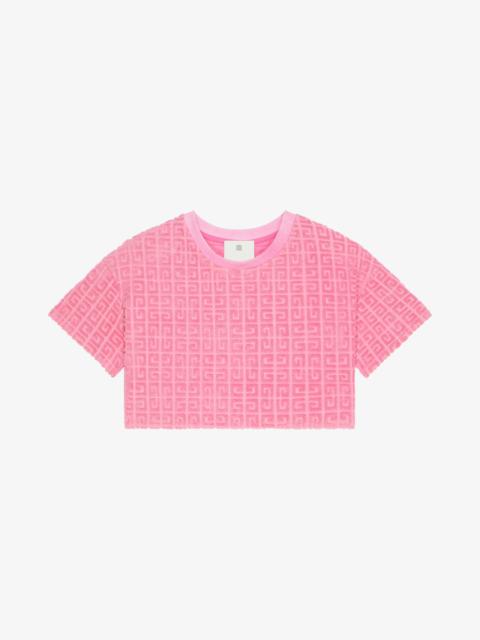 CROPPED T-SHIRT IN 4G COTTON TOWELLING JACQUARD