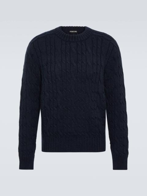 Cable-knit wool sweater