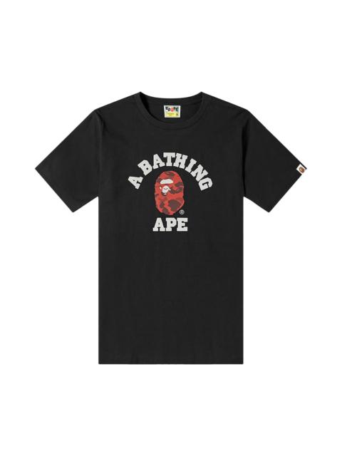 A BATHING APE® BAPE Reflector Color Camo College Tee 'Black/Red'
