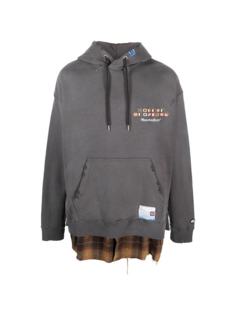 Triple Layered distressed cotton hoodie