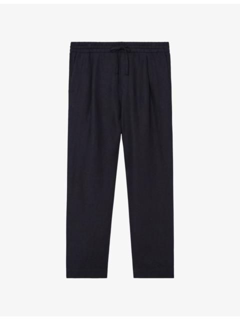 REISS Barges Drawstring-Waist Linen Trousers
