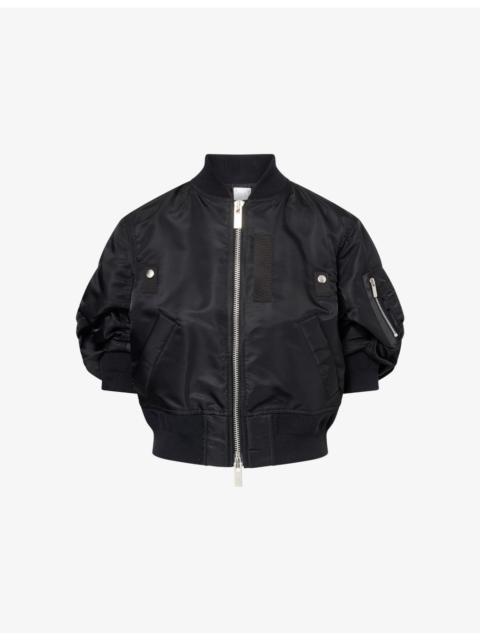 Regular-Fit Puffed-Short-Sleeves Shell Jacket