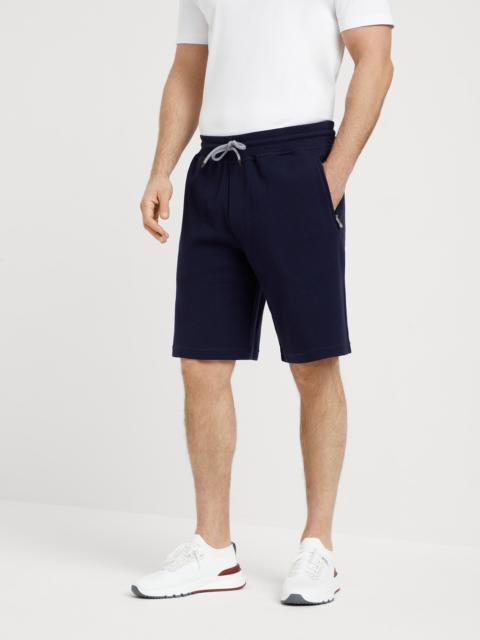 Techno cotton French terry Bermuda shorts
