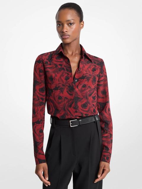 MICHAEL KORS COLLECTION Hansen Floral Print Silk Crepe De Chine Blouse