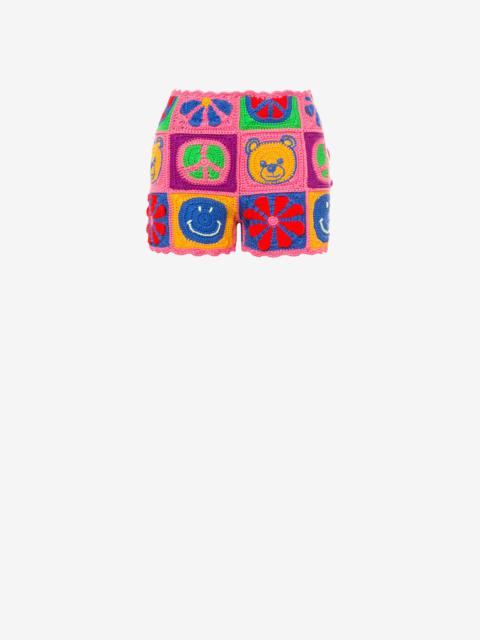 Moschino MOSCHINO SYMBOLS CROCHET SHORTS