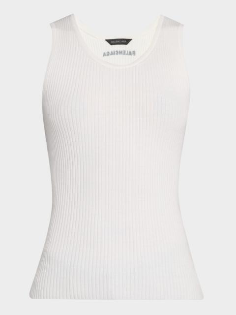 BALENCIAGA Cotton Rib Tank Top