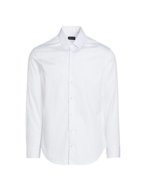 GIORGIO ARMANI Men's Cotton Button-Front Shirt - White