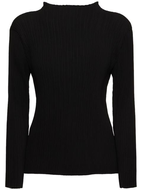 ISSEY MIYAKE Hatching pleated long sleeve top