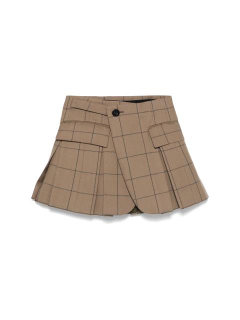 sacai windowpane-print shorts