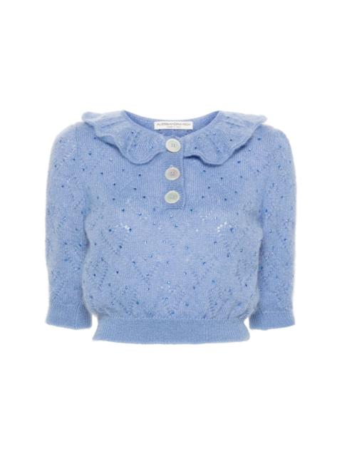 Alessandra Rich crystal-embellished crop top