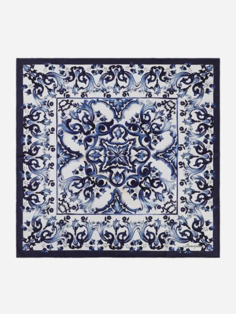 Dolce & Gabbana Majolica-print twill scarf (70 x 70)