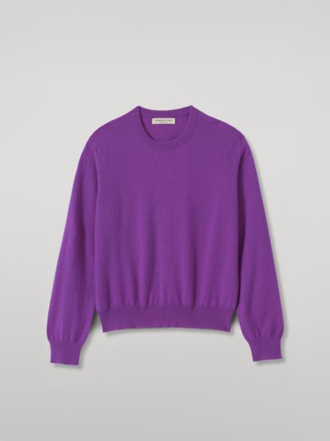 Johnstons of Elgin Lunan Classic Purple Cashmere Crew Jumper