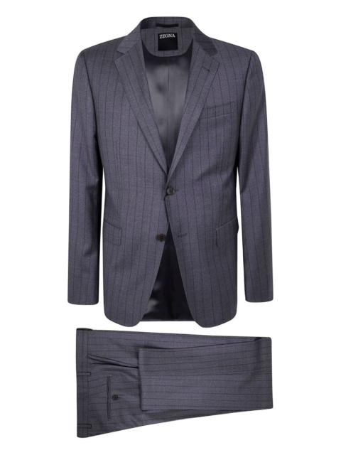 ZEGNA pinstripe single-breasted wool suit