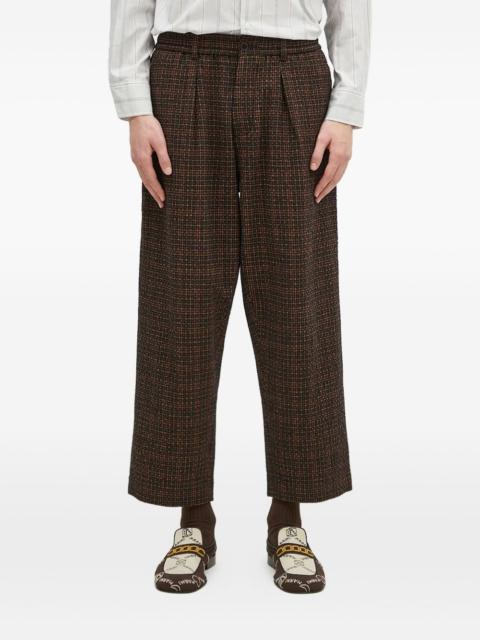 Universal Works pleated check trousers