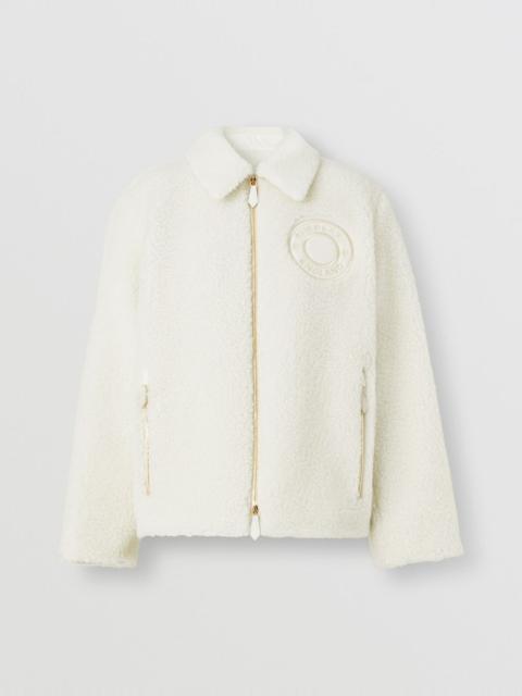 Burberry Logo Graphic Wool Cashmere Blend Fleece Jacket