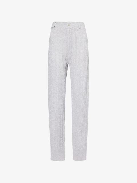 GUEST IN RESIDENCE Cable-Knit Straight-Leg Cashmere Trousers
