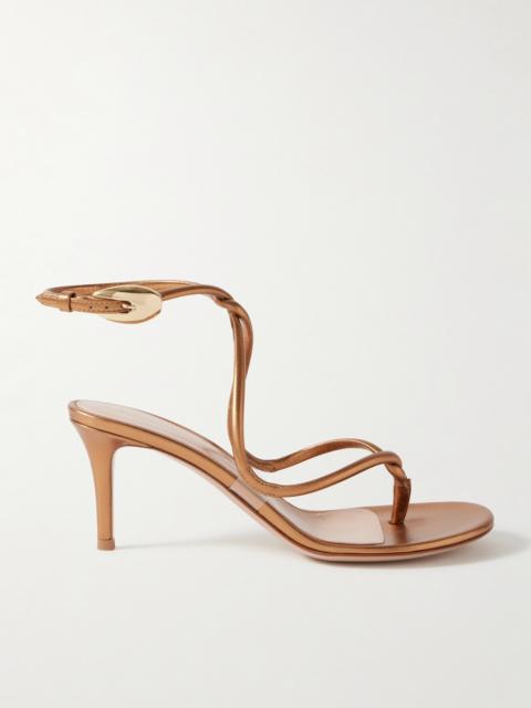 Gianvito Rossi Jungle Mamba 70 Metallic Leather Sandals