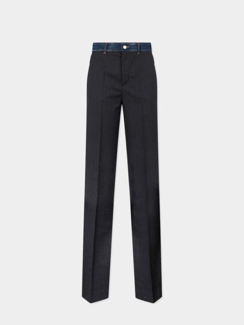 DSQUARED2 DARK REBEL RIDER WASH HYBRID DENIM TAILOR LOOSE PANT