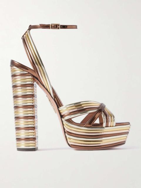 AQUAZZURA Sundance 140 cork platform sandals Gold
