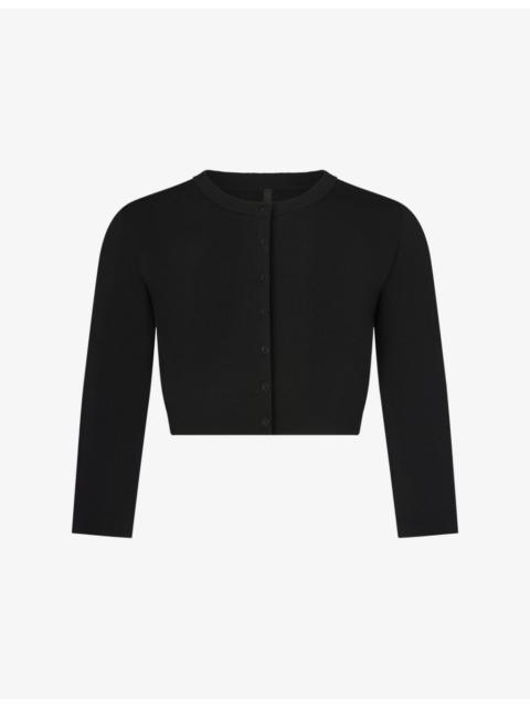 SKIMS Refined Knit Cropped Knitted Cardigan