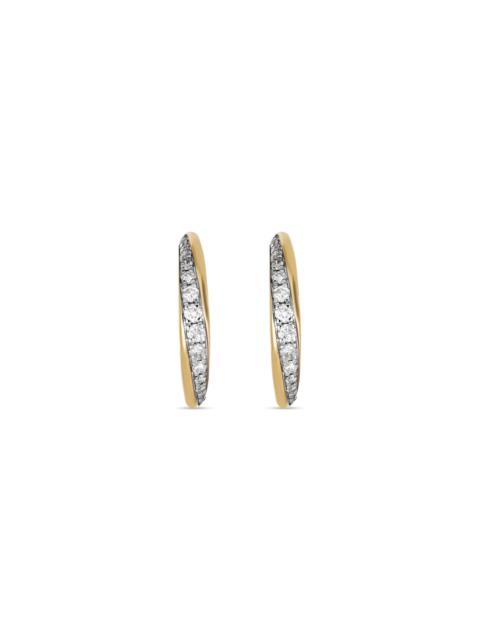 STONE AND STRAND Twist Pave and Gold Hoops