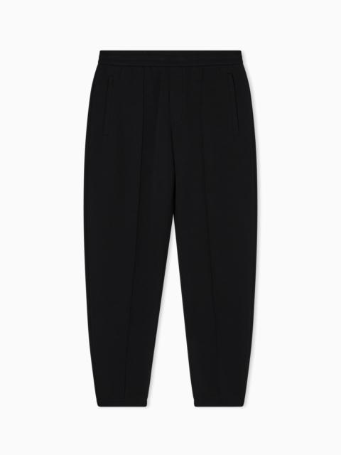 EMPORIO ARMANI DOUBLE-JERSEY JOGGERS WITH EMBROIDERED MICRO EAGLE