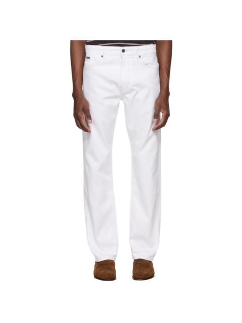 BOSS White Five-Pocket Stretch Jeans