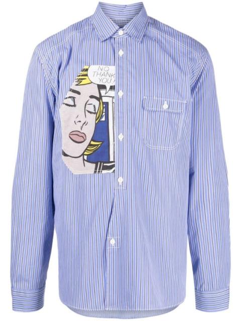 Junya Watanabe MAN graphic-patch striped shirt