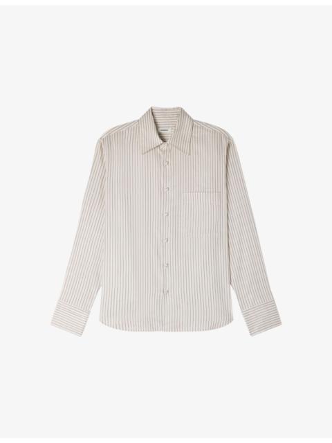 Sandro Striped Relaxed-Fit Lyocell Shirt