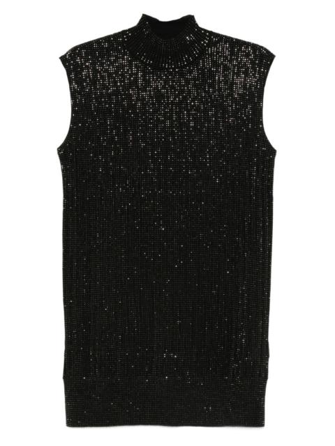 EMPORIO ARMANI sequin high-neck sleeveless dress