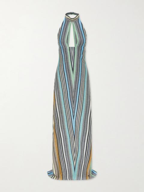 Missoni Striped Metallic Crochet-knit Maxi Dress