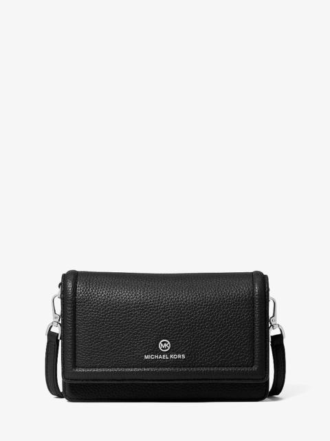MICHAEL KORS Jet Set Small Pebbled Leather Smartphone Convertible Crossbody Bag