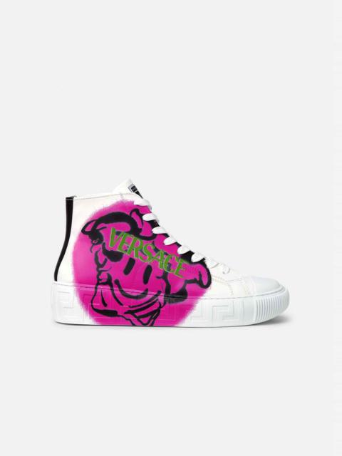 VERSACE Greca Medusa Tag High Top Sneakers