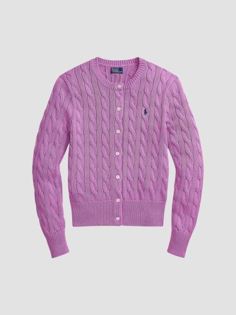 Polo Ralph Lauren Women's Cable-Knit Cotton Crewneck Cardigan - Thistle Pink