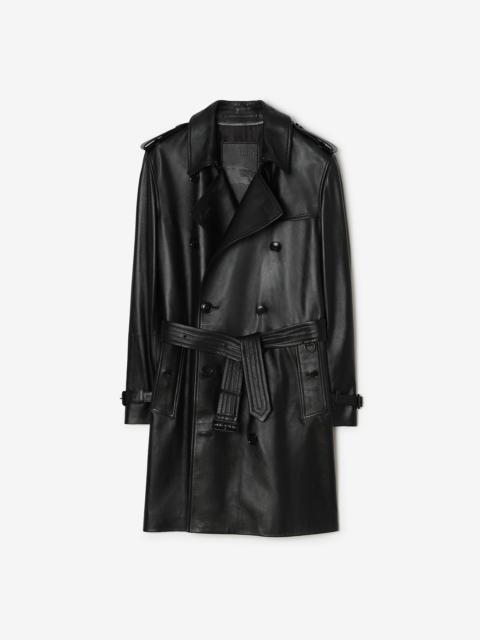 Burberry Mid-length Leather Kensington Trench Coat