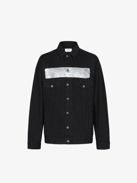 Givenchy GIVENCHY OVERSIZED JACKET IN DENIM WITH LATEX BAND